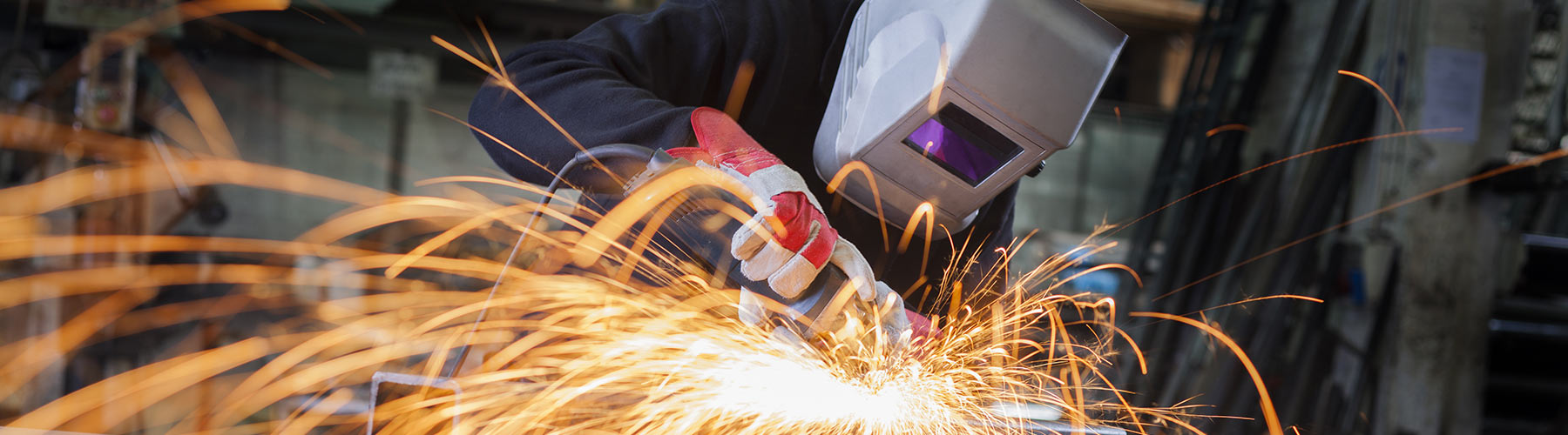 Metal working grinding with sparks 